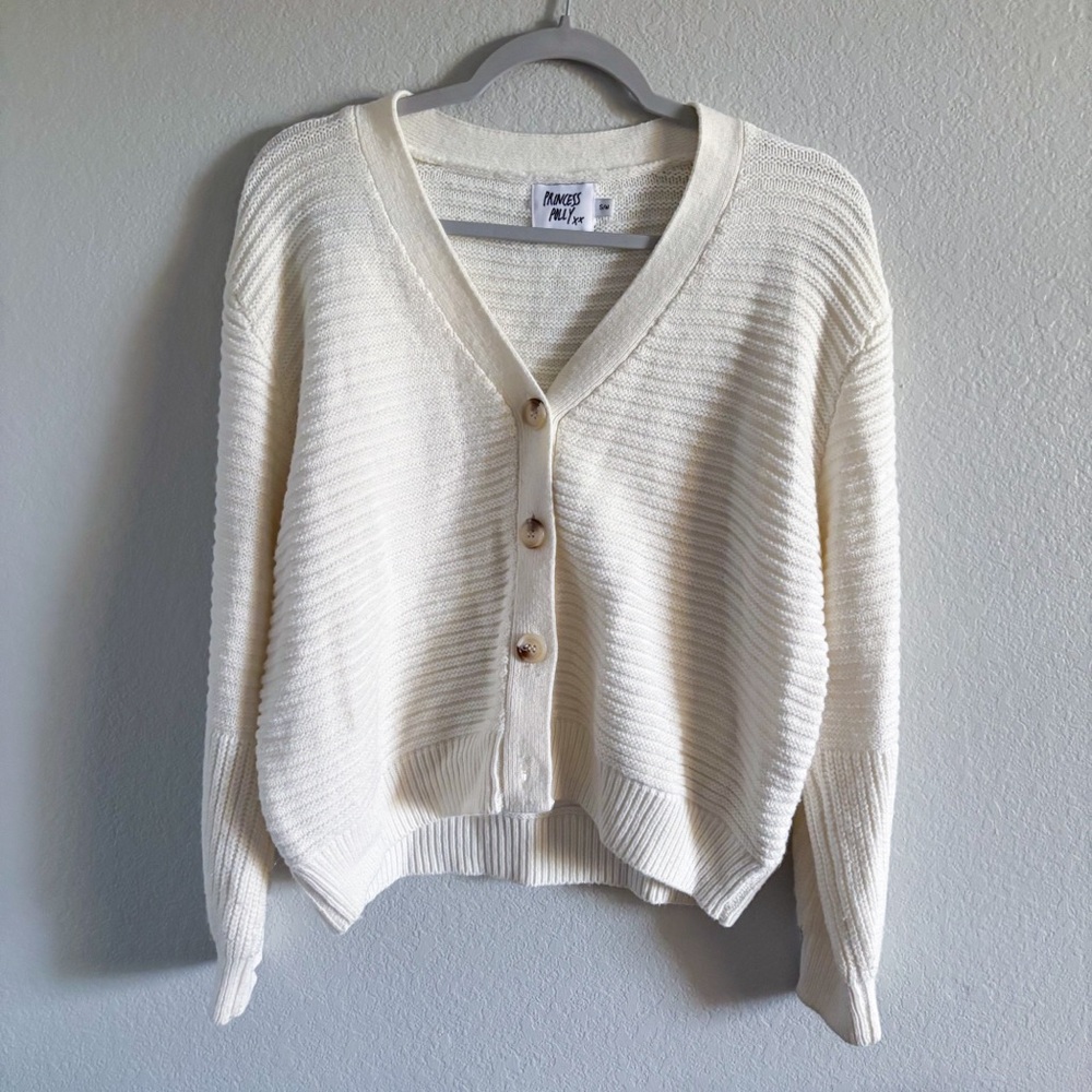 White Sweater Cardigan